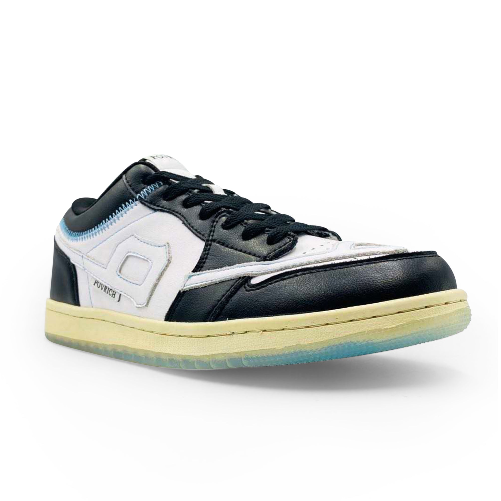 Custom Black Ice Lows sneakers with a sleek low-top design and high-quality materials, available in men's, women's, and youth sizes for a unique and stylish addition to any outfit.