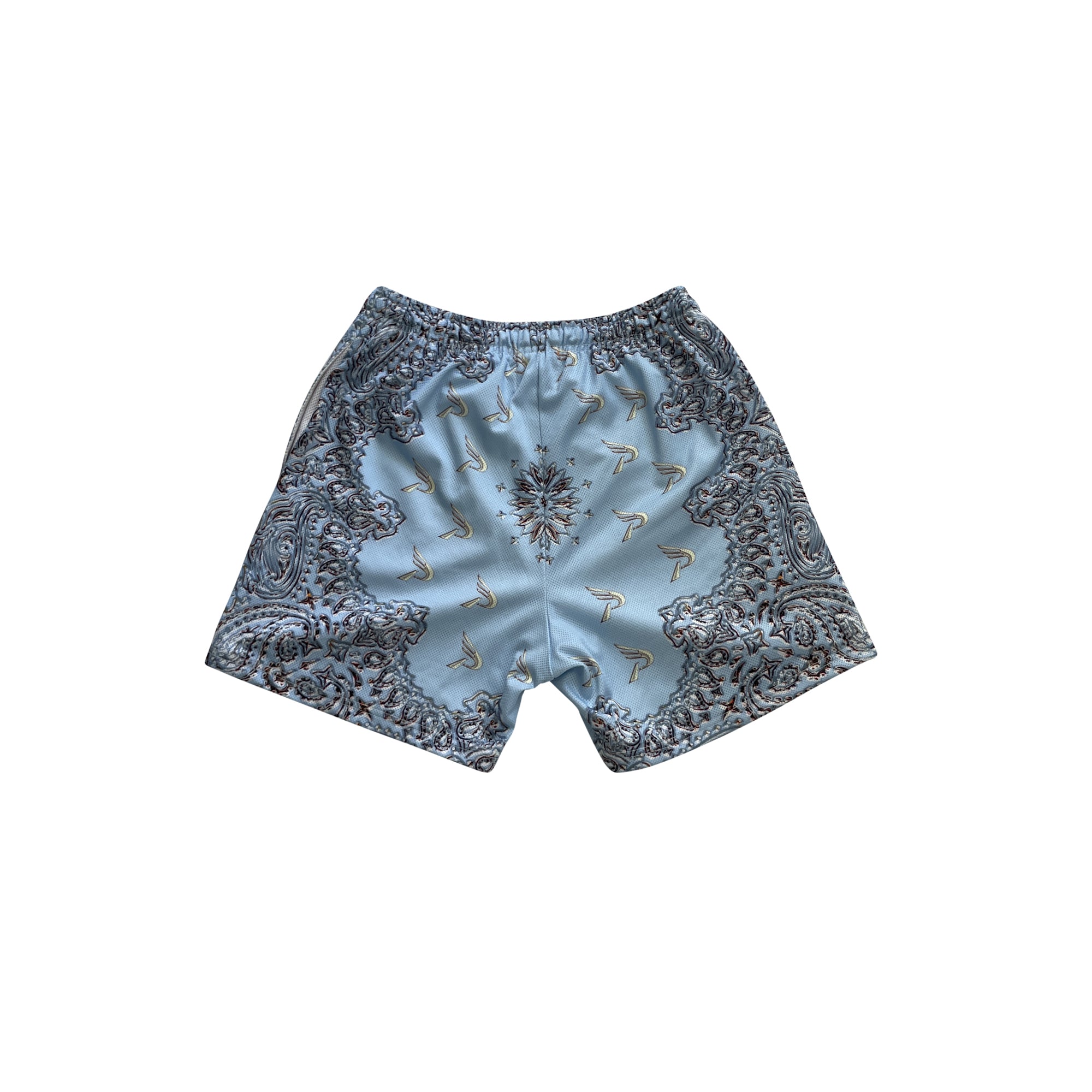 Povrich chrome shorts in baby blue. Comfortable and stylish shorts for any occasion
